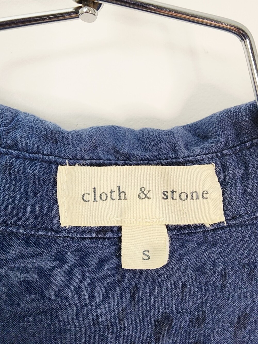 Anthropologie Cloth & Stone Blue Button-Front Long-Sleeve Shirt Size S - Picture 5 of 5